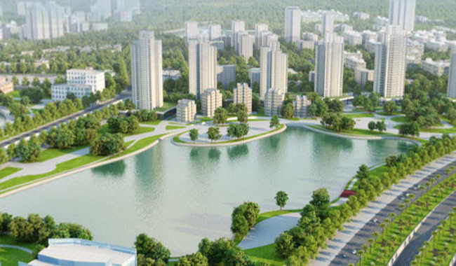 Góc nhìn trên cao ở một dự án chung cư Hà Nội