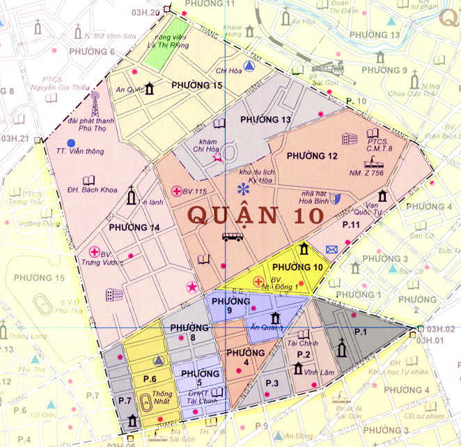 Bản đồ vận chuyển nhà quận 10