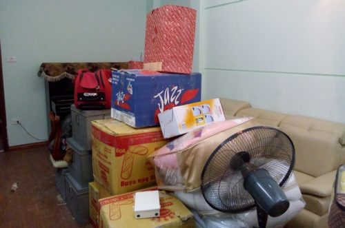 Những vật dụng đã được đóng gói của sinh viên