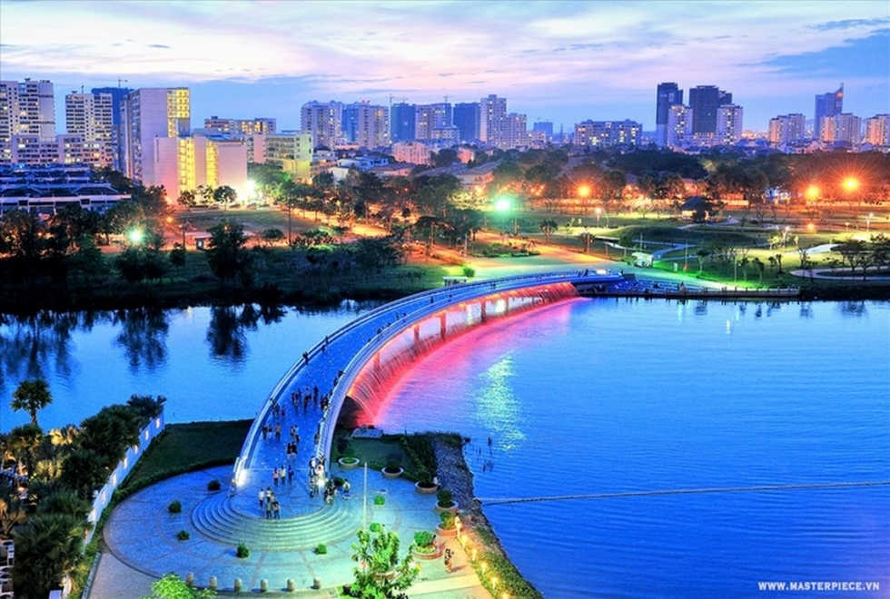 khung cảnh quận 7 buổi chiều tà