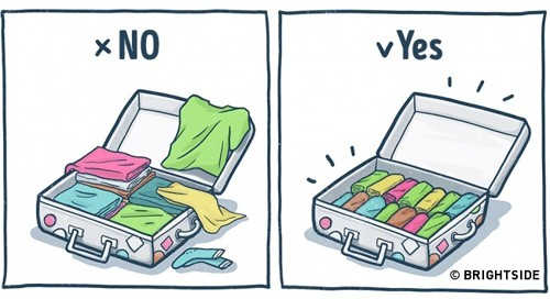 Mẹo nhỏ sắp xếp áo quần khi đi du lịch