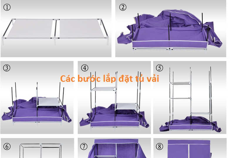 Các bước tháo lắp tủ vải đúng cách.