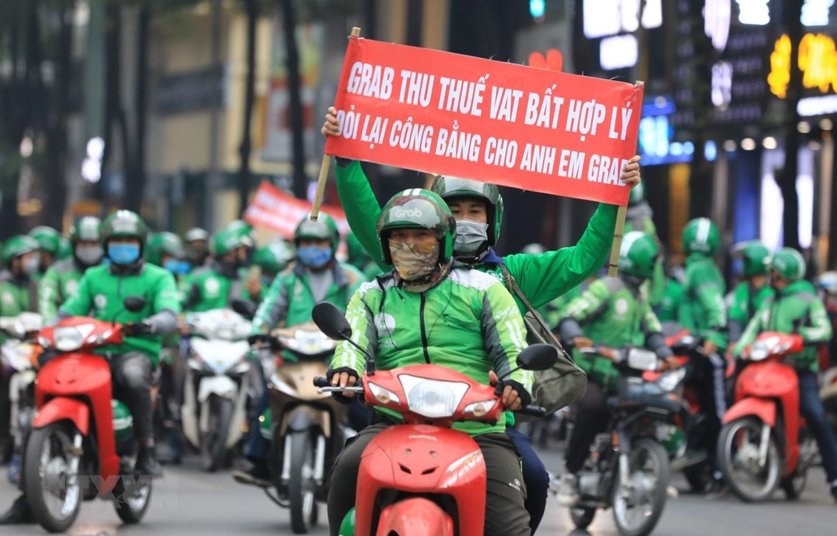 Tài xế Grab biểu tình