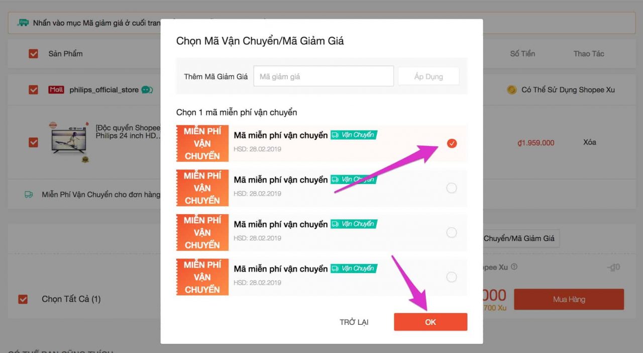 sử dụng mã miễn phí