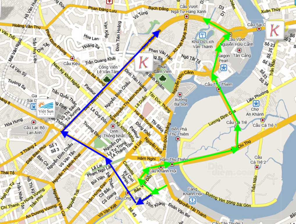 Bản đồ cấm xe tải nội thành TP.HCM