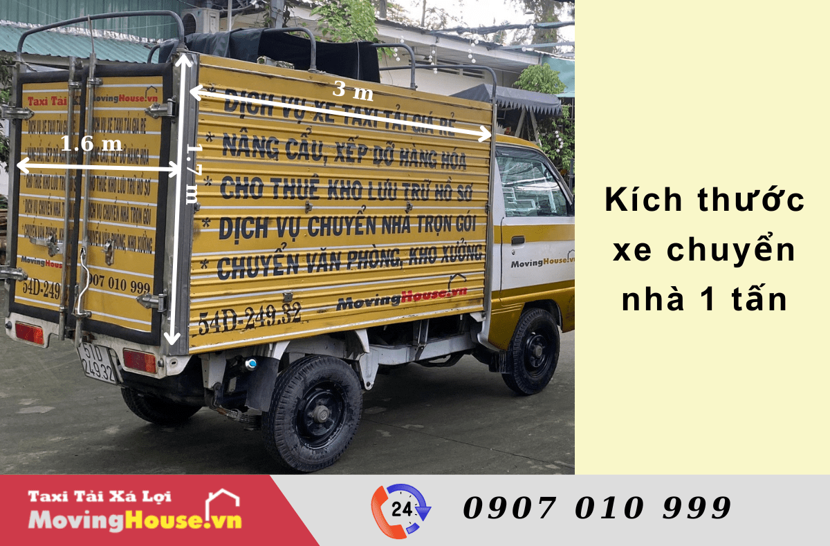 Kích thước xe tải 1 tấn