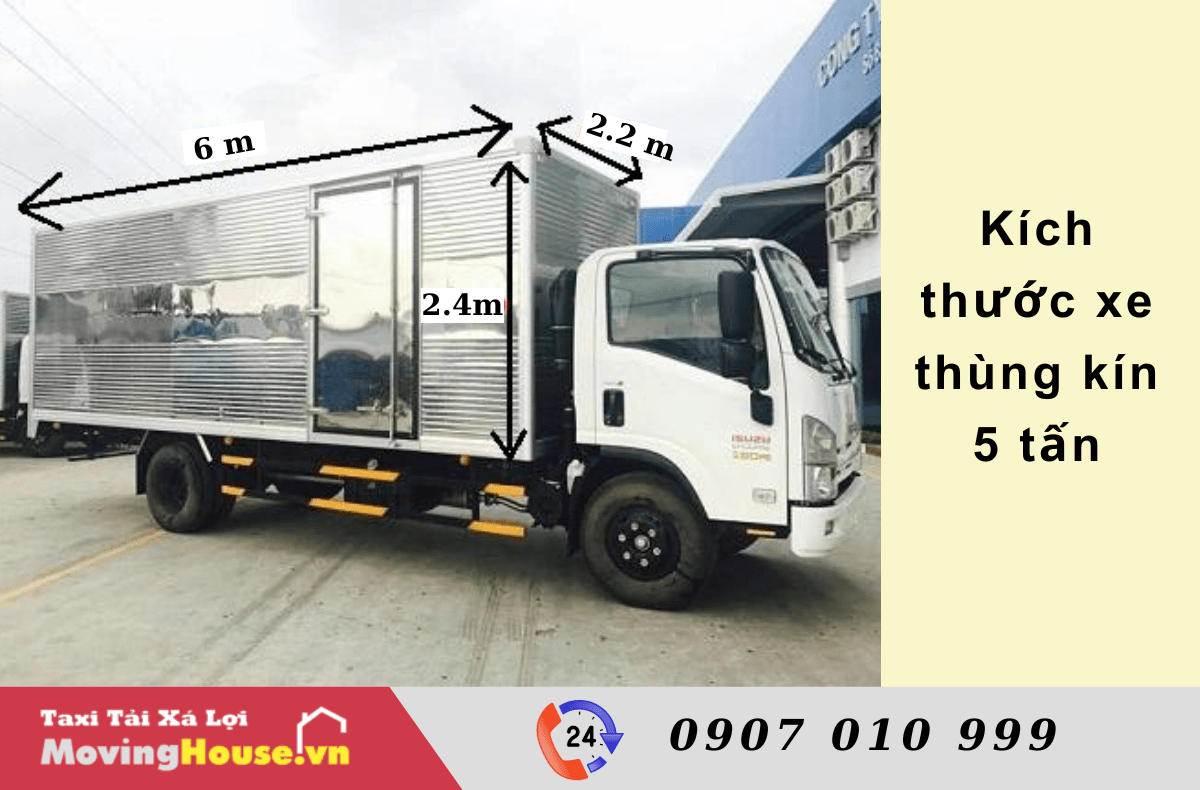 Kích thước xe tải 5 tấn